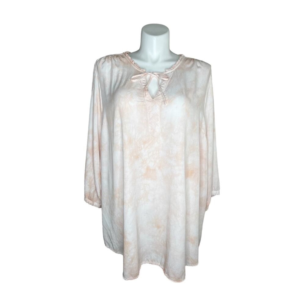 TORRID Light Pink Tie Dye Oversized Long Sleeve Tunic Size 3X